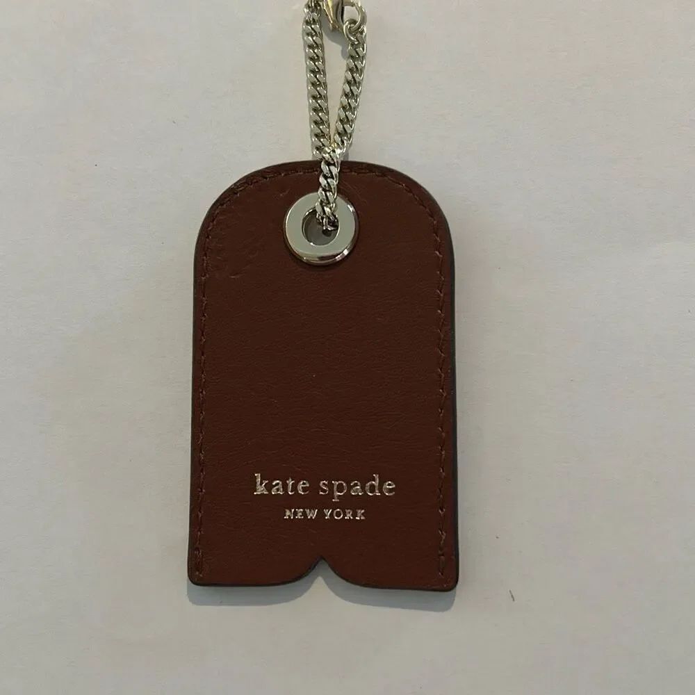 KATE SPADE Brown Leather Keychain/Hang Tag